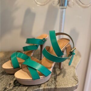 Green Strappy Heels